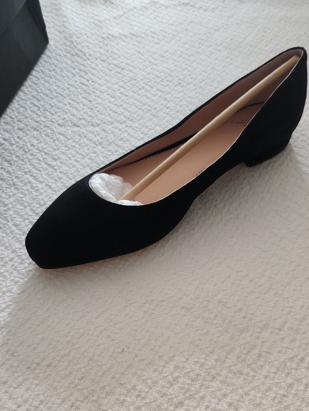 J. Crew Black Suede Low Heel Ballet Flat NEW Size 9